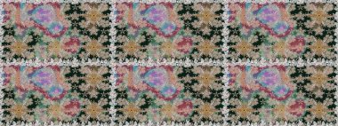 Raster illüstrasyonunda kusursuz çiçek deseni. Gri renkli çiçekler.