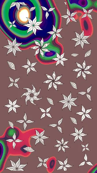 Küçük bir çiçekte eskiz deseni. Hoş bir çiçek geçmişi var. Raster illüstrasyonu. Güzel kumaş deseni.