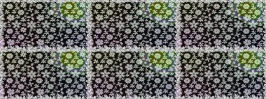 Renkli Bahar Temalı Kusursuz Arkaplan. Gri renkli çiçekler. Raster illüstrasyonunda kusursuz çiçek deseni. Düz Çiçek Elementleri Tasarımı.