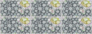 Kumaş desenli papatya çiçeği detayı. Gri renkli çiçekler.