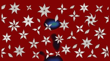 Çiçeksel fantezi tasarımı ve parlak bir arka plan çizimi. Renkli Bahar Teması eskiz kalıbı. Düz Çiçek Elementleri Tasarımı.