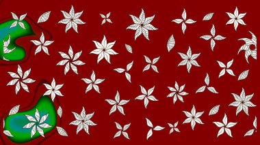 Raster çiçek desenleri çiziyor. Vadinin çiçekleri kırmızı renklerde.