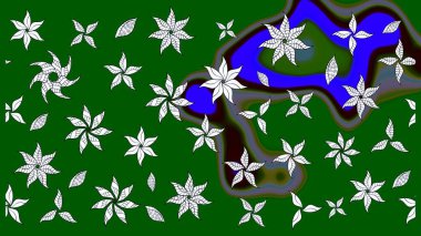 Renkli çizim kalıbı. Çiçek arkaplan. Çiçek duvar kâğıdı. Raster illüstrasyonu. Yeşil renklerde şirin tekstil.