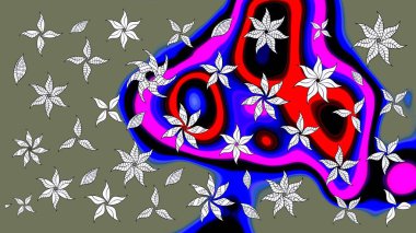 Çiçek yeşili eskiz deseni. Raster çiçek izi. Klasik taslak çizimi. Raster Yumuşak kumaş deseni.