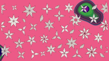 Çiçekli güzel suluboya desen. Raster illüstrasyonu. Pembe renklerde.