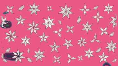 Soyut çiçek çizim kalıbı arka planı. Raster deseni. Raster illüstrasyonu. Pembe renklerde. Küçük çiçekte sevimli çiçek deseni var..