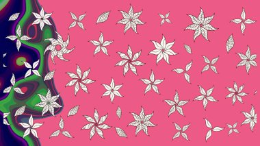 Küçük çiçekteki sevimli çiçek deseni. Pembe renkte çiçekler.