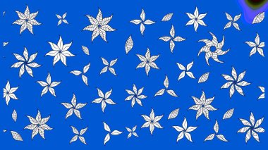 Mavi renkli şirin çiçek deseni. Raster Modaya uygun kumaş deseni. Renkli Bahar Teması eskiz kalıbı. Düz Çiçek Elementleri Tasarımı.