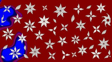 Soyut çiçek çizim kalıbı arka planı. Raster deseni. Raster illüstrasyonu. Kırmızı renklerde. Küçük çiçekte sevimli çiçek deseni var..