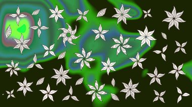 Suluboya çizim kalıbı. Çiçek izi. Suluboya tarzında gri renkte çiçekler.