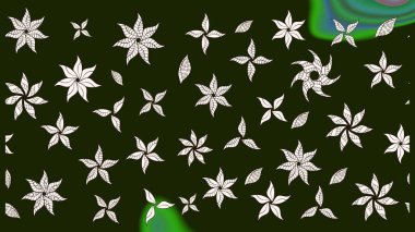 Raster illüstrasyonundaki çiçek desenli çizim. Suluboya tarzında gri renkte çiçekler.