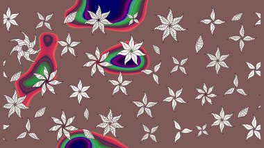 Çiçek arkaplanlı soyut zarafet eskiz deseni. Raster Güzel kumaş deseni.