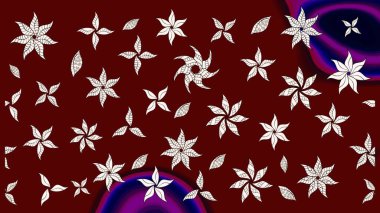 Çiçekli eskiz çizimi. Kırmızı renkte çiçekler. Renkli Yaz Temalı eskiz kalıbı. Düz Çiçek Elementleri Tasarımı.