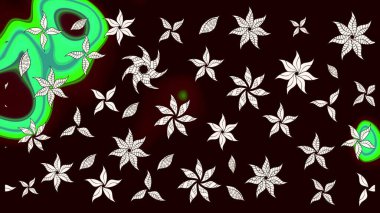 Klasik çiçekler. El çizimi, soyut ve süslü elementler. Yaz çiçekleri teması. Siyah renkler. Suluboya resim taklit Raster illüstrasyonu.