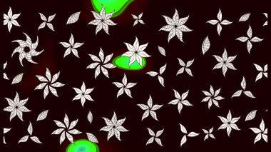 Küçük çiçekteki sevimli çiçek deseni. Siyah renkte çiçekler.