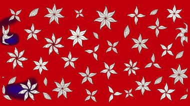 Sevimli çiçek raster deseni. Kırmızı renkte çiçekler. Renkli Bahar Teması eskiz kalıbı. Düz Çiçek Elementleri Tasarımı.