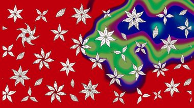 Çiçekler suluboya eskiz deseni. Raster Stili kumaş deseni.