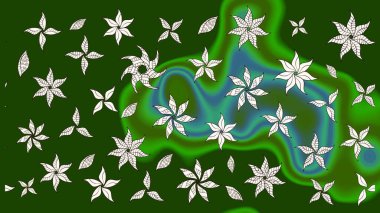 Raster suluboya çiçek deseni, narin çiçekler, yeşil çiçekler, tebrik kartı şablonu. Güzel kumaş deseni.