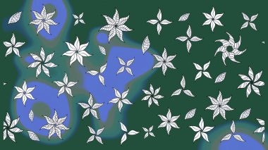 Yeşil çiçekli eskiz deseni, suluboya çiçek deseni, sevimli çiçek, duvar kağıdı, kart veya kumaş için fayanslı. Raster - stok.