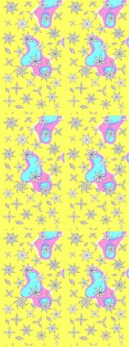 Gömlek, arka plan modelini çiz. Tropik çiçekler. Sarı renkte çiçekler.