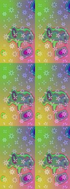 Çiçekli eskiz deseni. Suluboya çizimi. El çizimi. Yeşil renkte çiçekler.