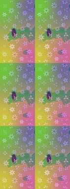 Suluboya çiçekli çiçek deseni. Raster illüstrasyonu. Yeşil renkli Asyalı tekstil.