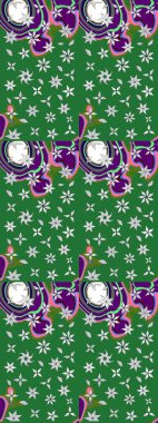 Eski usul küçük çiçekli şirin bir eskiz deseni. Moda arka planında parlak buketler. Kumaş, duvar kağıdı ve kağıt üzerine baskı yapmak için gelişen arka plan. Raster illüstrasyonu.