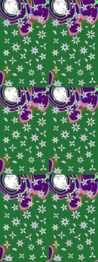 Küçük çiçekteki sevimli çiçek deseni. Güzel karalamalı çiçek desenli çizim. Güzel kumaş deseni. Raster illüstrasyonu.