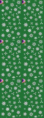 Suluboya çizim kalıbı. Çiçek izi. Suluboya tarzında yeşil renkte çiçekler.