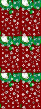 Raster illüstrasyonundaki çiçek desenli çizim. Kırmızı renkte çiçekler.