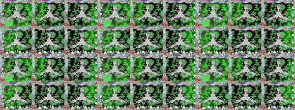 Soyut etnik raster kusursuz desen. Kabile sanatı boho baskısı, klasik çiçek arkaplanı. Arkaplan dokusu, duvar kağıdı, yeşil renkli çiçek teması.