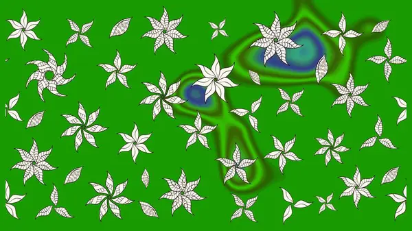 Yeşil renkte manzaralı çiçek deseni. Çiçek kompozisyonu, el boyası, hassas şablon. Üst manzara, yumuşak stil. Sevgililer günü ve tebrik kartı konsepti için şık bir davet.