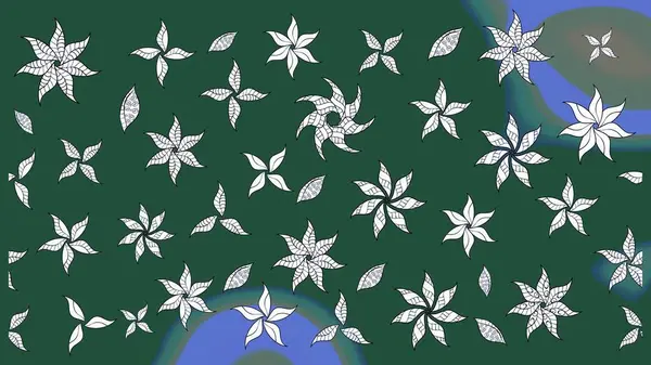 Çiçekli bahar çiçekleri. Küçük çiçekte güzel bir desen. Küçük renkli çiçekler. Moda baskıları için zarif bir şablon. Motley illüstrasyonu. Çizim.