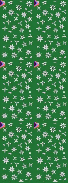 Suluboya çizim kalıbı. Çiçek izi. Suluboya tarzında yeşil renkte çiçekler.