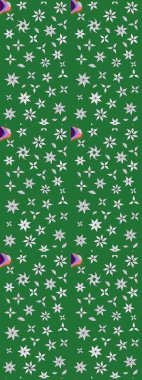 Suluboya çizim kalıbı. Çiçek izi. Suluboya tarzında yeşil renkte çiçekler.