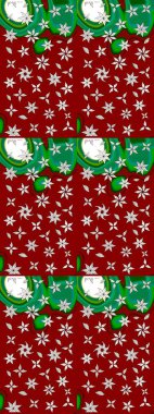 Raster illüstrasyonundaki çiçek desenli çizim. Kırmızı renkte çiçekler.