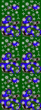 Yeşil çiçekli eskiz deseni, suluboya çiçek deseni, sevimli çiçek, duvar kağıdı, kart veya kumaş için fayanslı. Raster - stok.