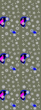 Eski usul küçük çiçekli şirin bir eskiz deseni. Moda arka planında parlak buketler. Kumaş, duvar kağıdı ve kağıt üzerine baskı yapmak için gelişen arka plan. Raster illüstrasyonu.