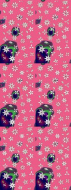 Tomurcukları çiçek olan sevimli bir çiçek deseni. Eskiz geçmişi. Raster illüstrasyonu. Kumaş, tekstil, duvar kağıdı baskısı için. Eski usul. Raster..