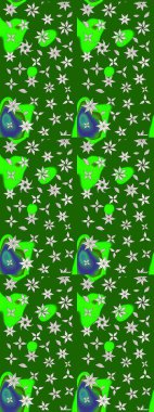 Çiçekler yeşile. Eskiz arkaplan modeli. Suluboya, elle çizilmiş. Raster stoku.