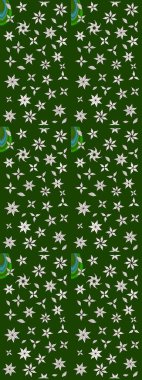 Şirin çiçekler. Çizgi çizimi kalıbı. Raster Moda kumaş deseni.