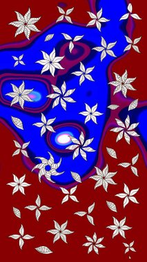 Raster illüstrasyonu. Anti-stres için soyut örnek sayfası. Kırmızı renklerde.