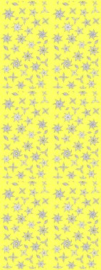 Raster çiçek desenleri çiziyor. Vadinin sarı renkli çiçekleri.