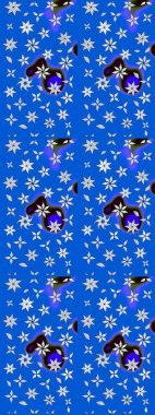 Raster illüstrasyonu. Raster çiçekleri klasik tarzda çizilmiş. Çiçekli yumuşak bir eskiz şekli. Yumuşak, bahar çiçekleri mavi renklerde.