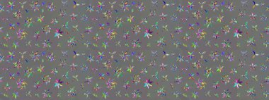 Üzerinde gri renkte karalamalar olan çiçek desenleri çiz. Raster illüstrasyonu.