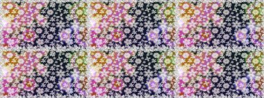 Tarafsız renklerde bahar çiçekleri. Raster illüstrasyonu. Yaprak ve çiçeklerin suluboya resmi, tarafsız renklerde kusursuz desen.