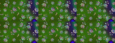 Küçük çiçekteki sevimli çiçek deseni. Modaya uygun kumaş deseni. Raster illüstrasyonu. Tony 'nin kumaş desenini çiz.