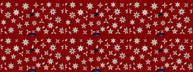 Küçük çiçekteki sevimli çiçek deseni. Kırmızı renkte çiçekler. Raster illüstrasyonu.