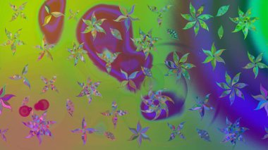 Çiçek kompozisyonu, el boyası, hassas şablon. Üst manzara, yumuşak yeşil renk tarzı. Manzaralı çiçek deseni. Sevgililer günü ve tebrik kartı konsepti için şık bir davet.