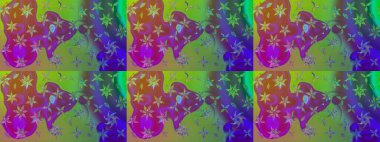 Çiçek arkaplan. Renkli çizim kalıbı. Yeşil renkli şirin tekstil. Raster illüstrasyonu. Çiçek duvar kağıdı.